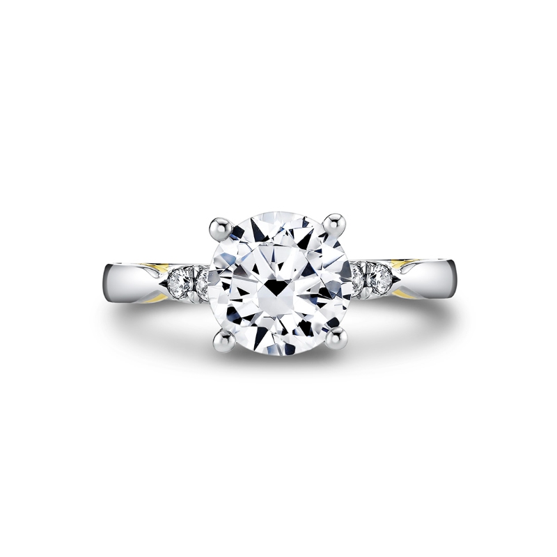 Iconelle Quarterway Pinch Two Tone Engagement Ring - Corinne