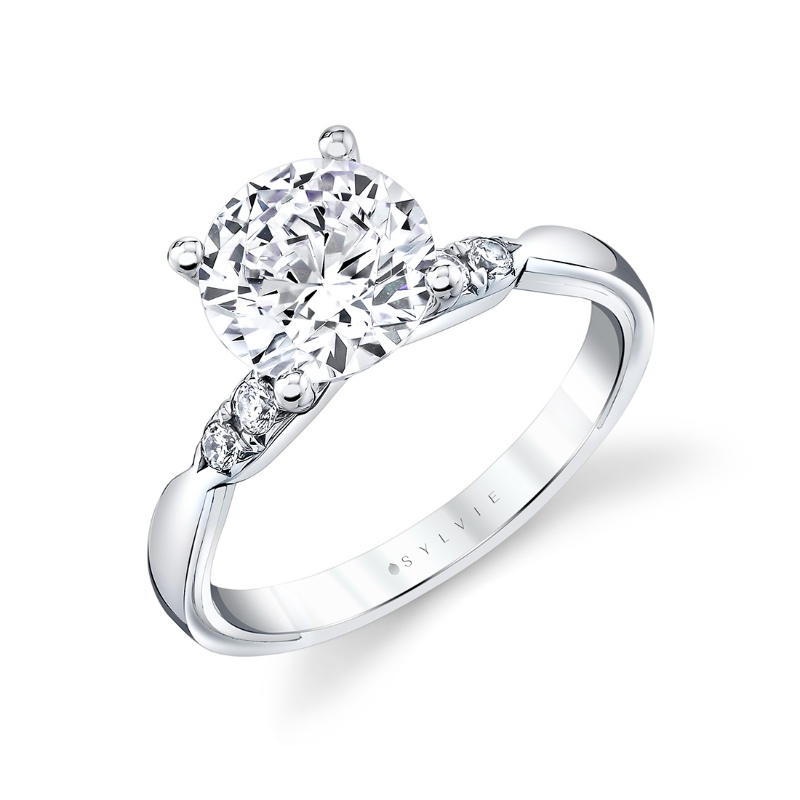 Iconelle Quarterway Pinch Two Tone Engagement Ring - Corinne