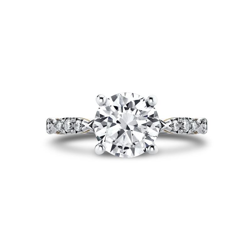 Iconelle Two Tone Pinched Engagement Ring - Josephine