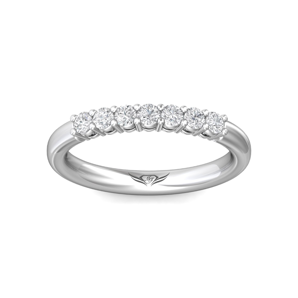 18K White Gold Wedding Band