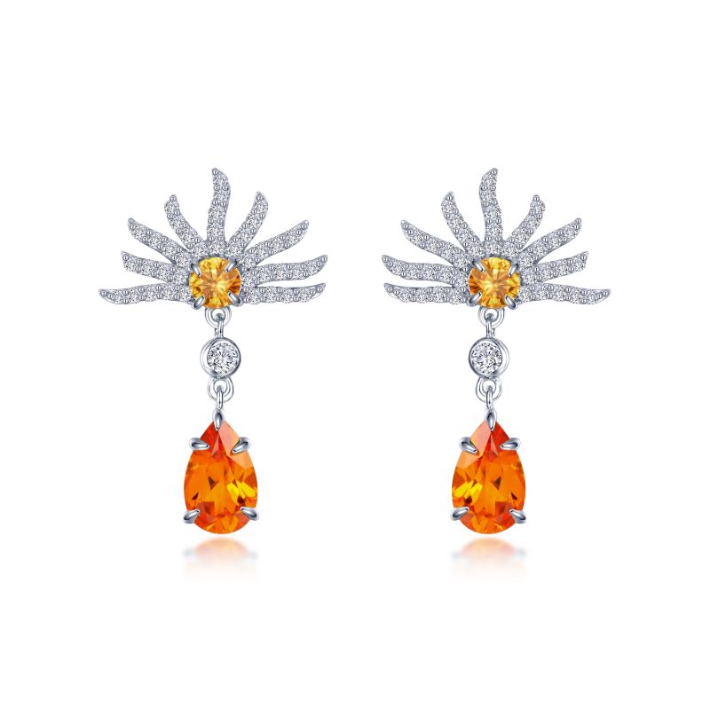 Fancy Lab-Grown Sapphire Peacock Earrings