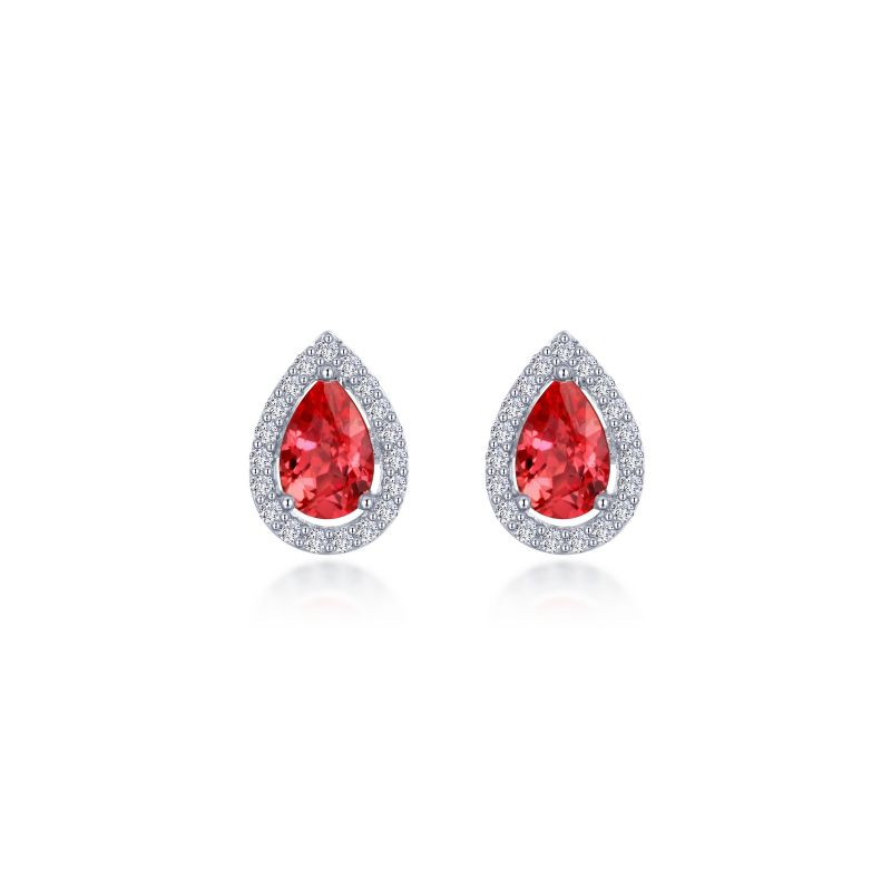 Fancy Lab-Grown Sapphire Halo Stud Earrings