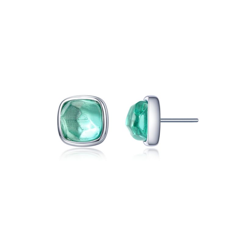 Fancy Lab-Grown Sapphire Stud Earrings