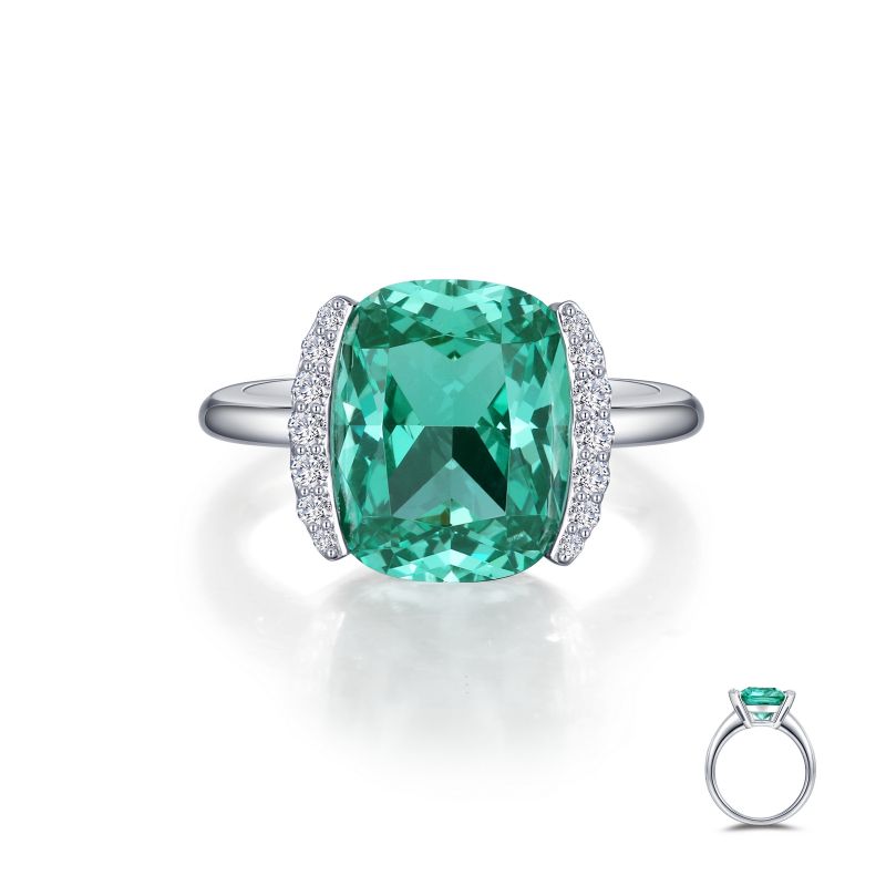 Fancy Lab-Grown Sapphire Solitaire Ring