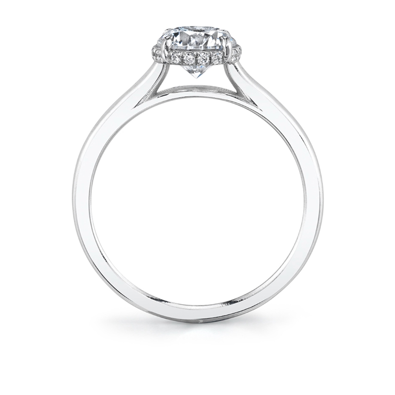 Solitaire Engagement Ring with Hidden Halo - Annika