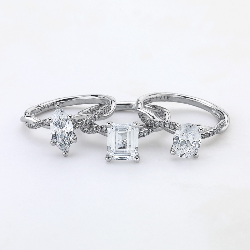 Round Cut Diamond Spiral Engagement Ring - Yasmine