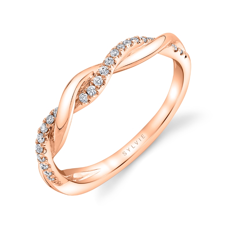 Spiral Diamond Wedding Ring - Claire