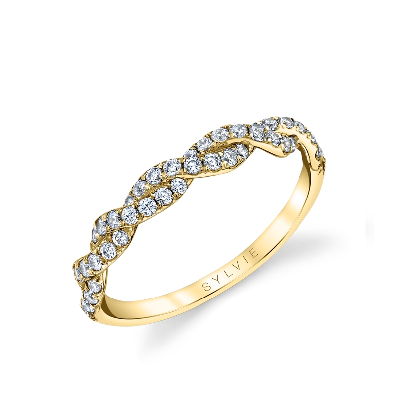 Round Cut Classic Spiral Wedding Band - Anaelle