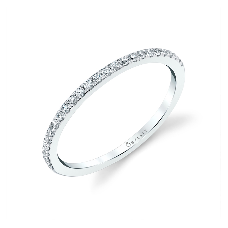 Round Cut Thin Wedding Band -Serena