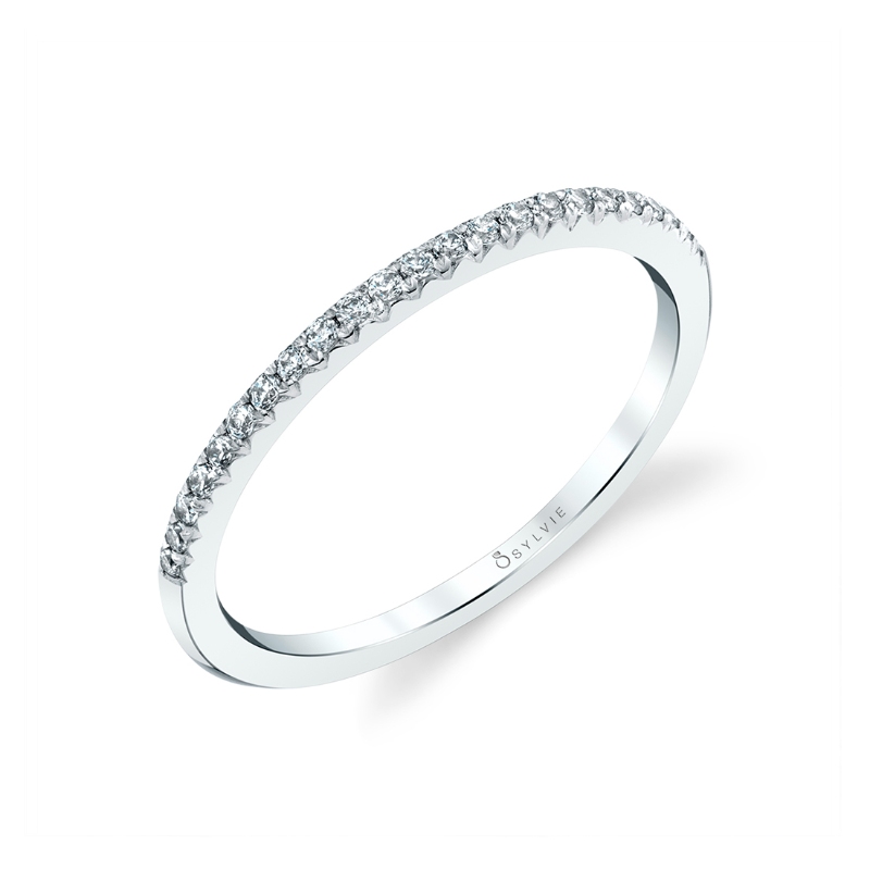Round Cut Thin Wedding Band - Analia