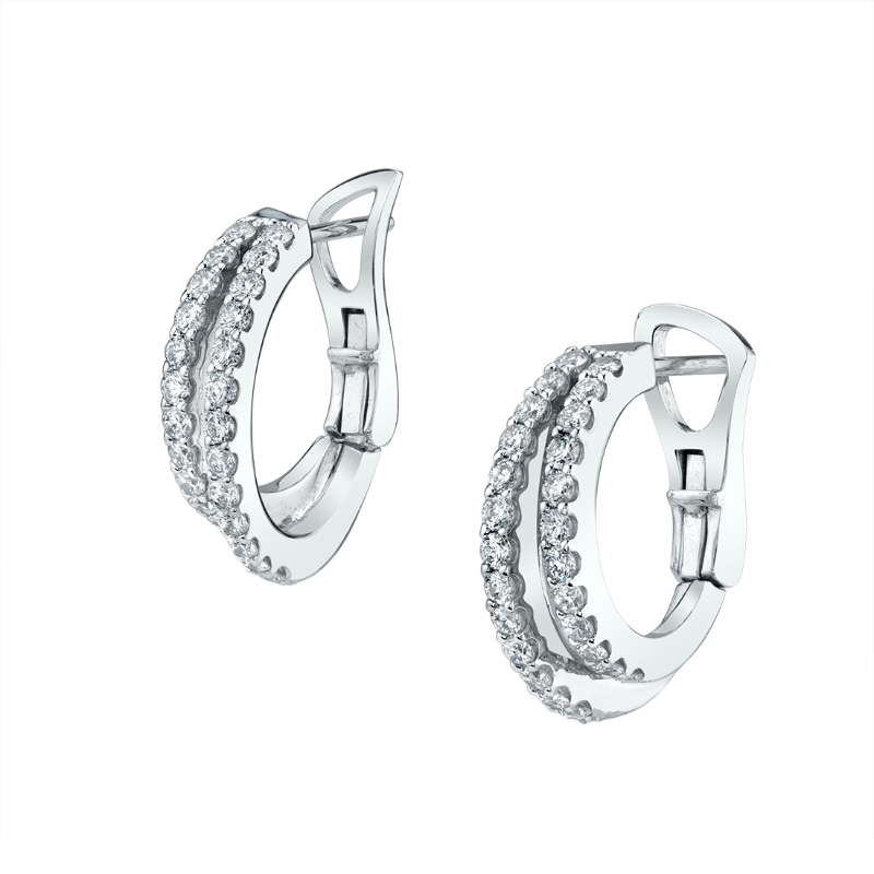 Unique Diamond Huggie Earrings