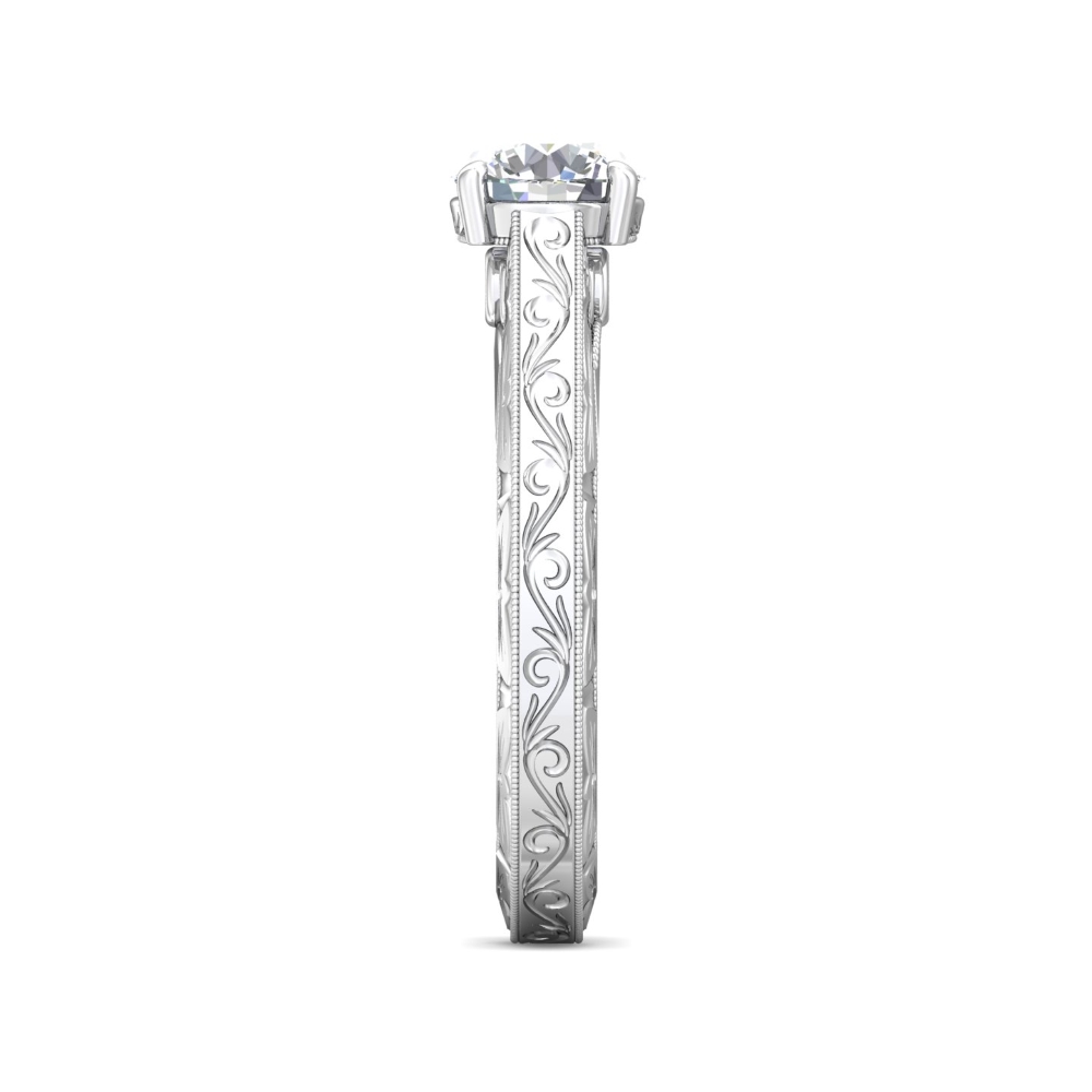 14K White Gold Round Diamond Engagement Ring