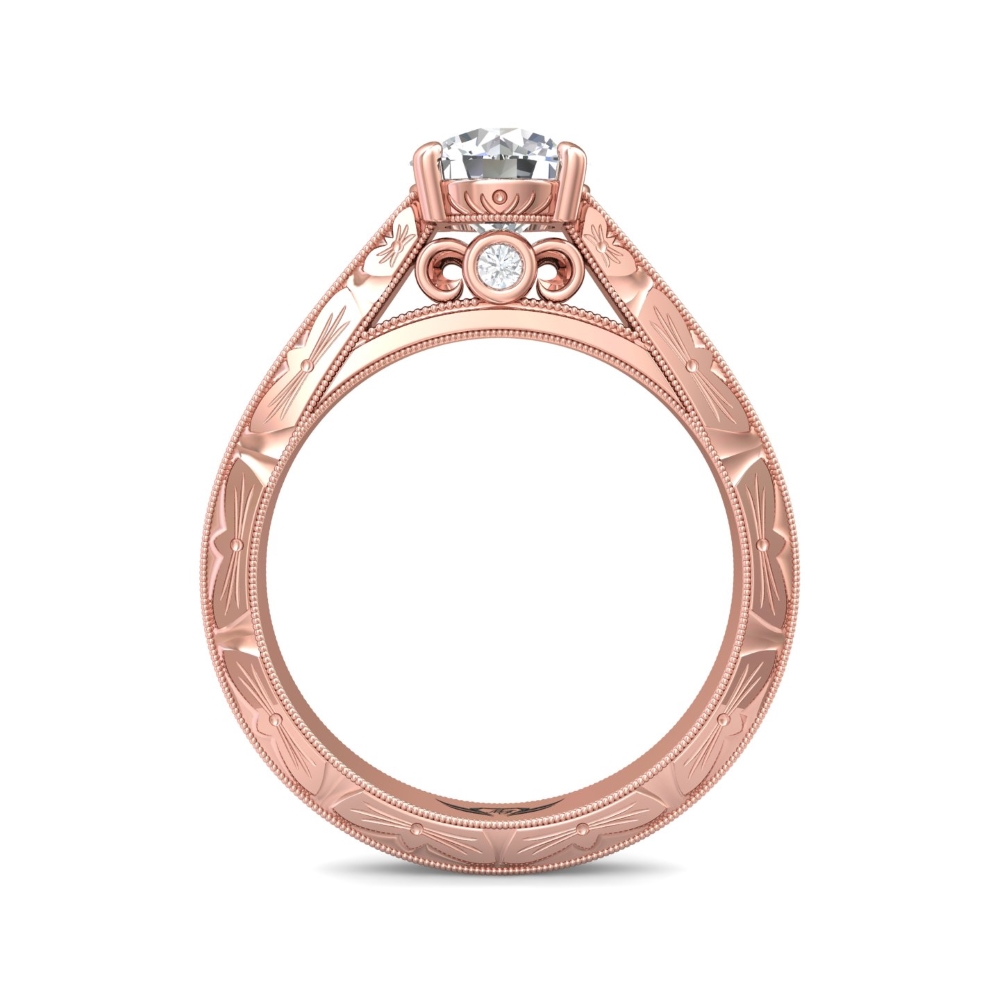 14K Rose Gold Round Diamond Engagement Ring