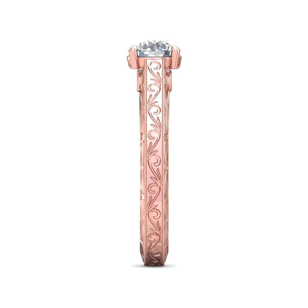 14K Rose Gold Round Diamond Engagement Ring