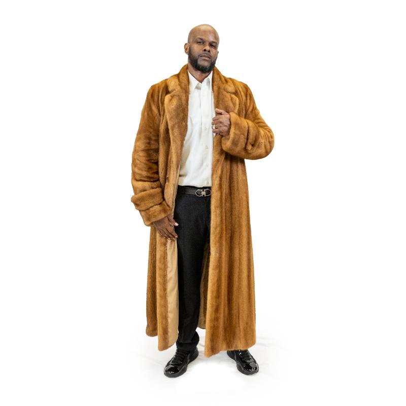 Man's Dyed Whiskey Mink Full Length Coat