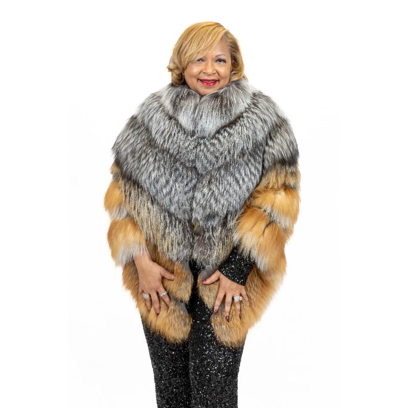 Tri Color Natural Fox Cape