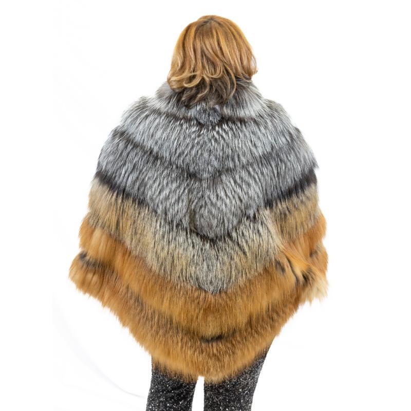Tri Color Natural Fox Cape