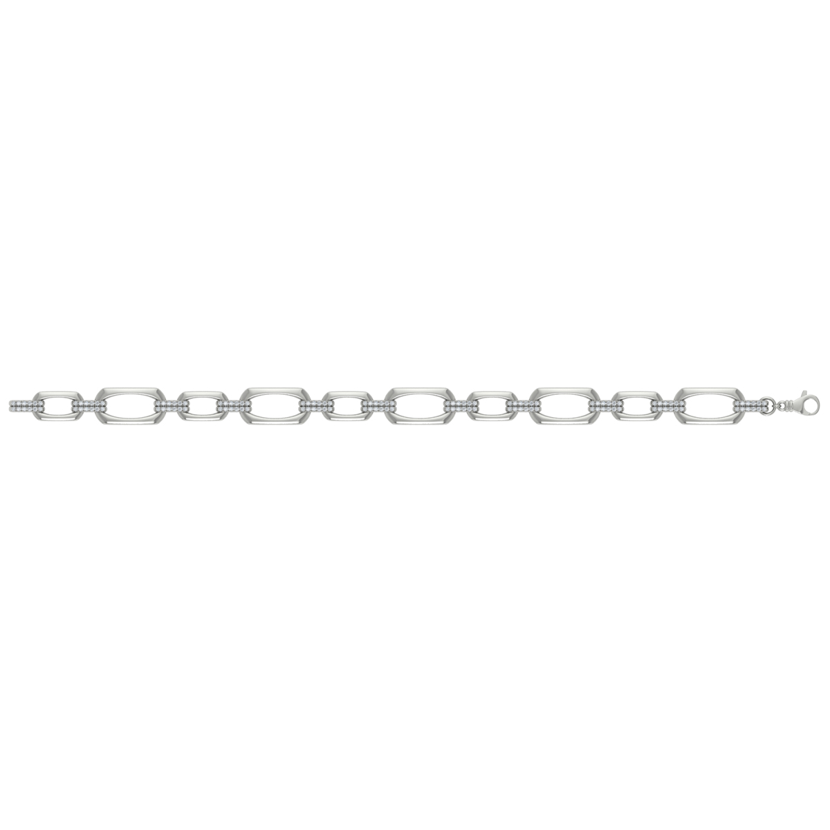 Diamond Accent East West Open Oval Link Bracelet