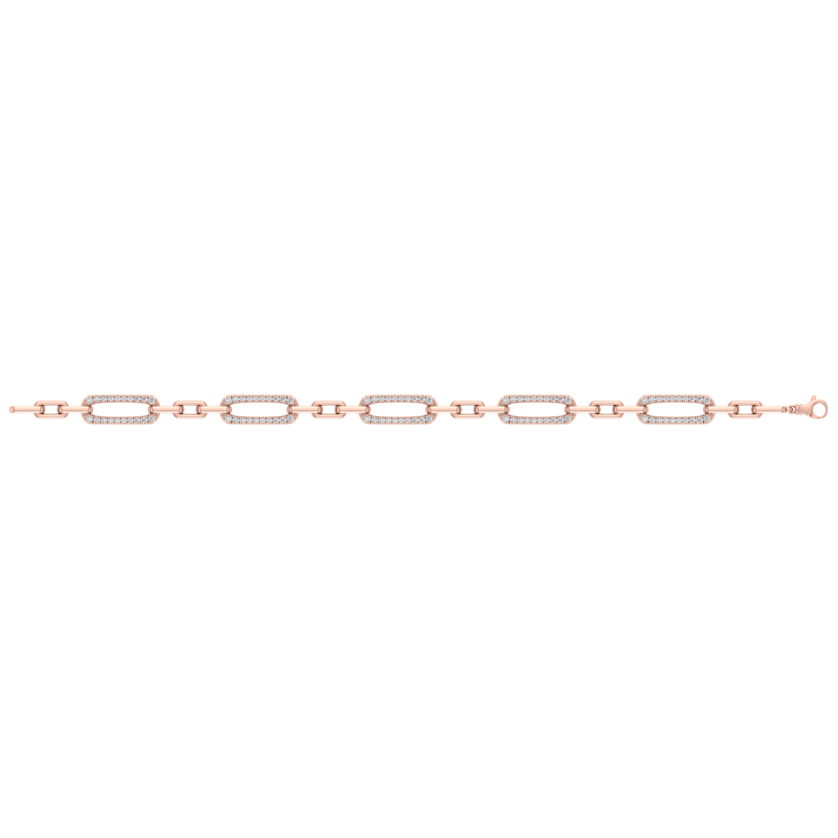 Diamond East West Open Oval Link Bracelet