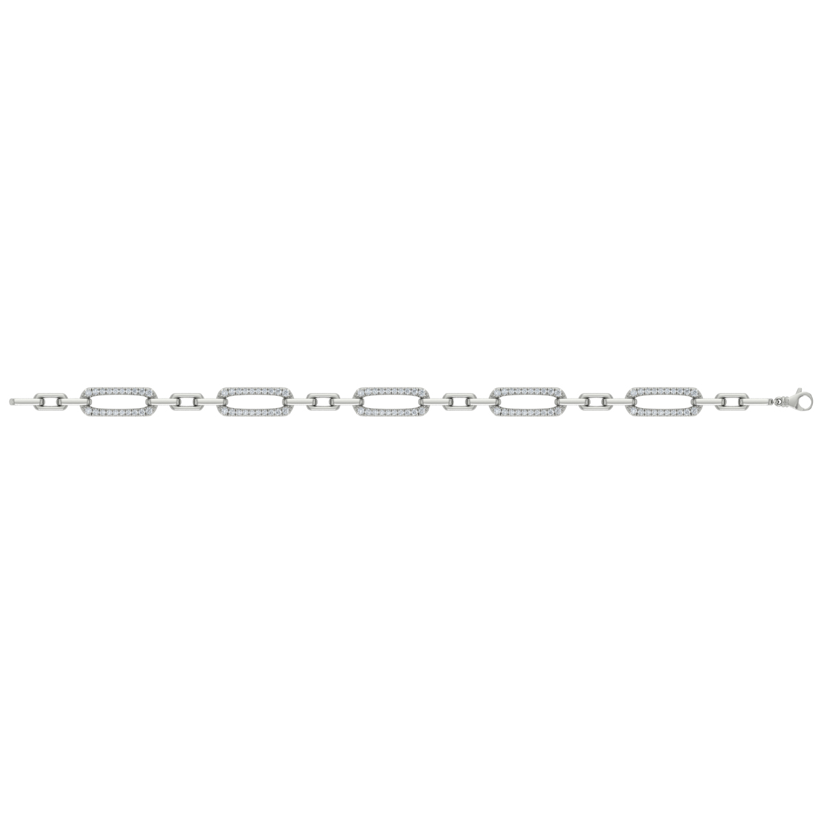 Diamond East West Open Oval Link Bracelet