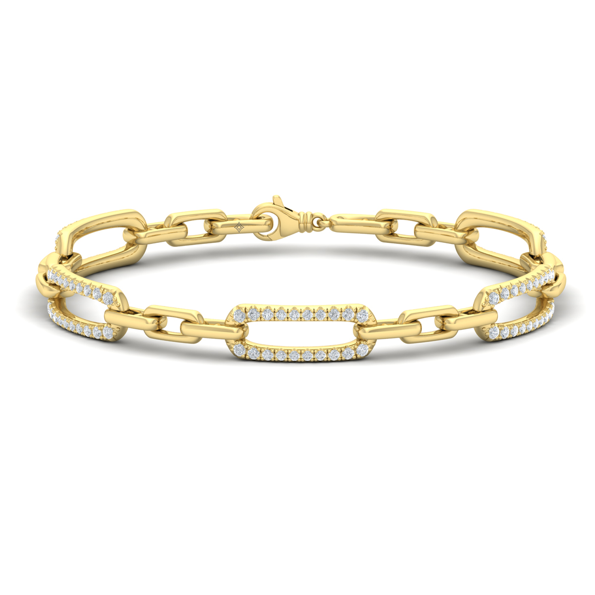 Diamond East West Open Oval Link Bracelet