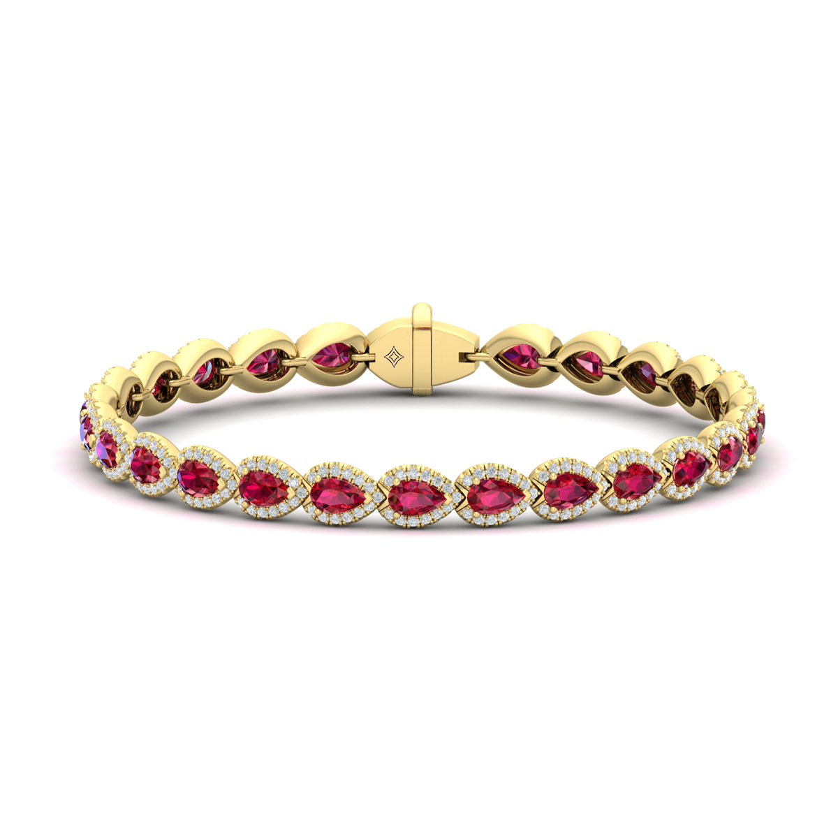 Diamond and Ruby Hinged Bangle