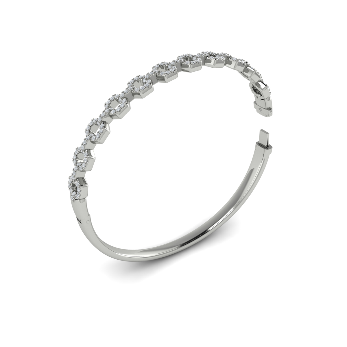 Diamond Open Link Bangle