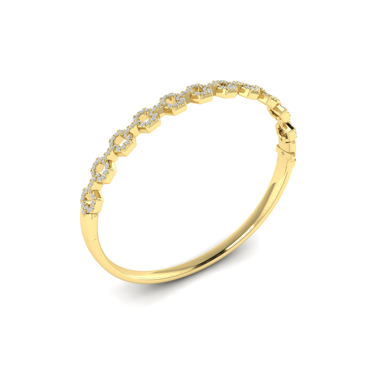 Diamond Open Link Bangle