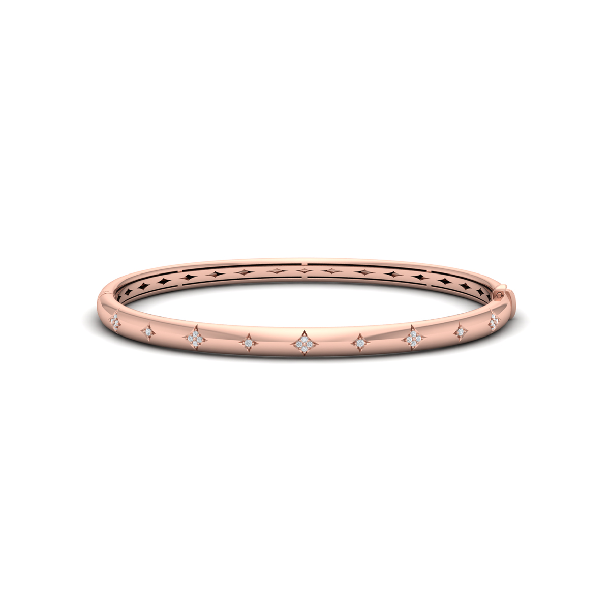 Diamond Vlora Star Hinged Bangle