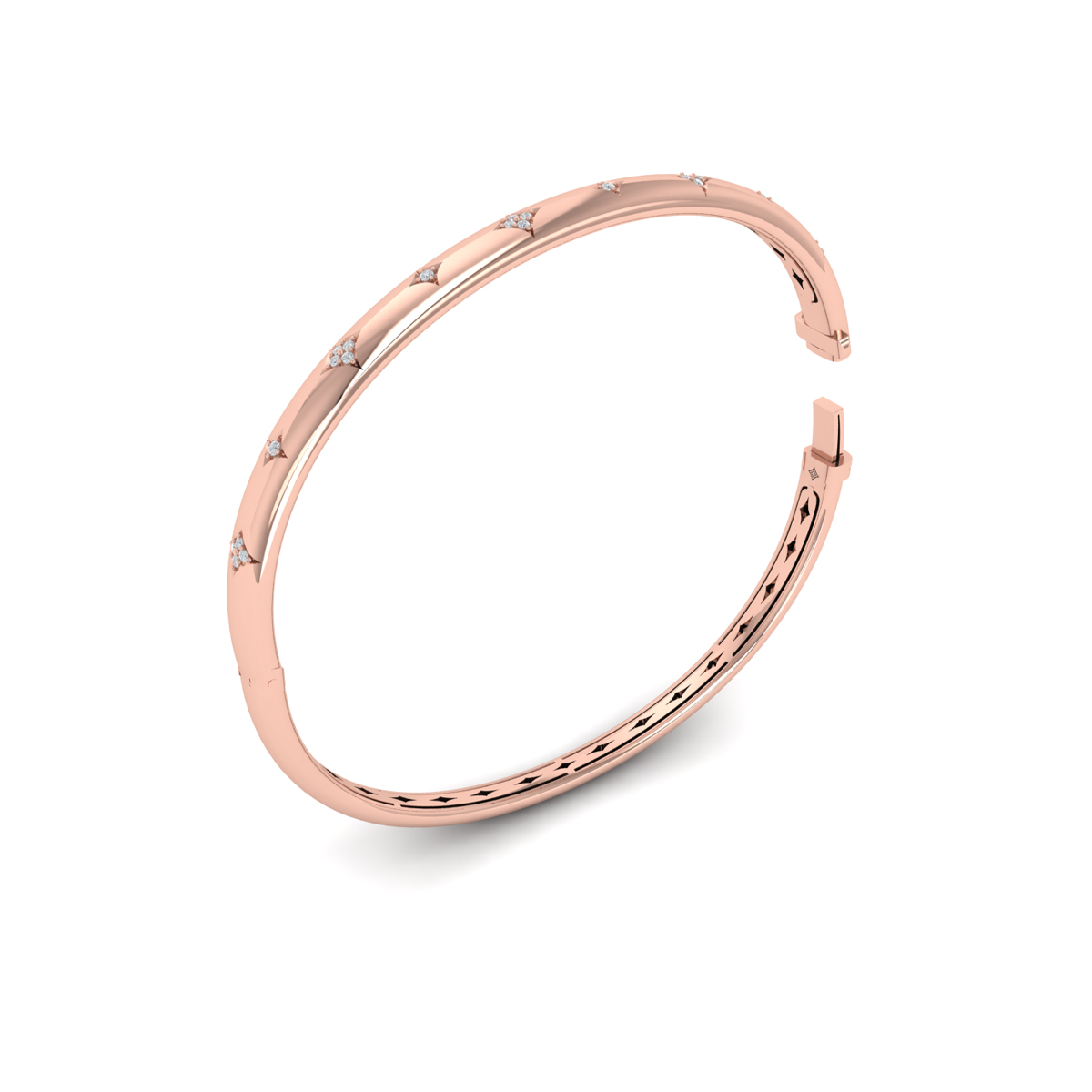 Diamond Vlora Star Hinged Bangle