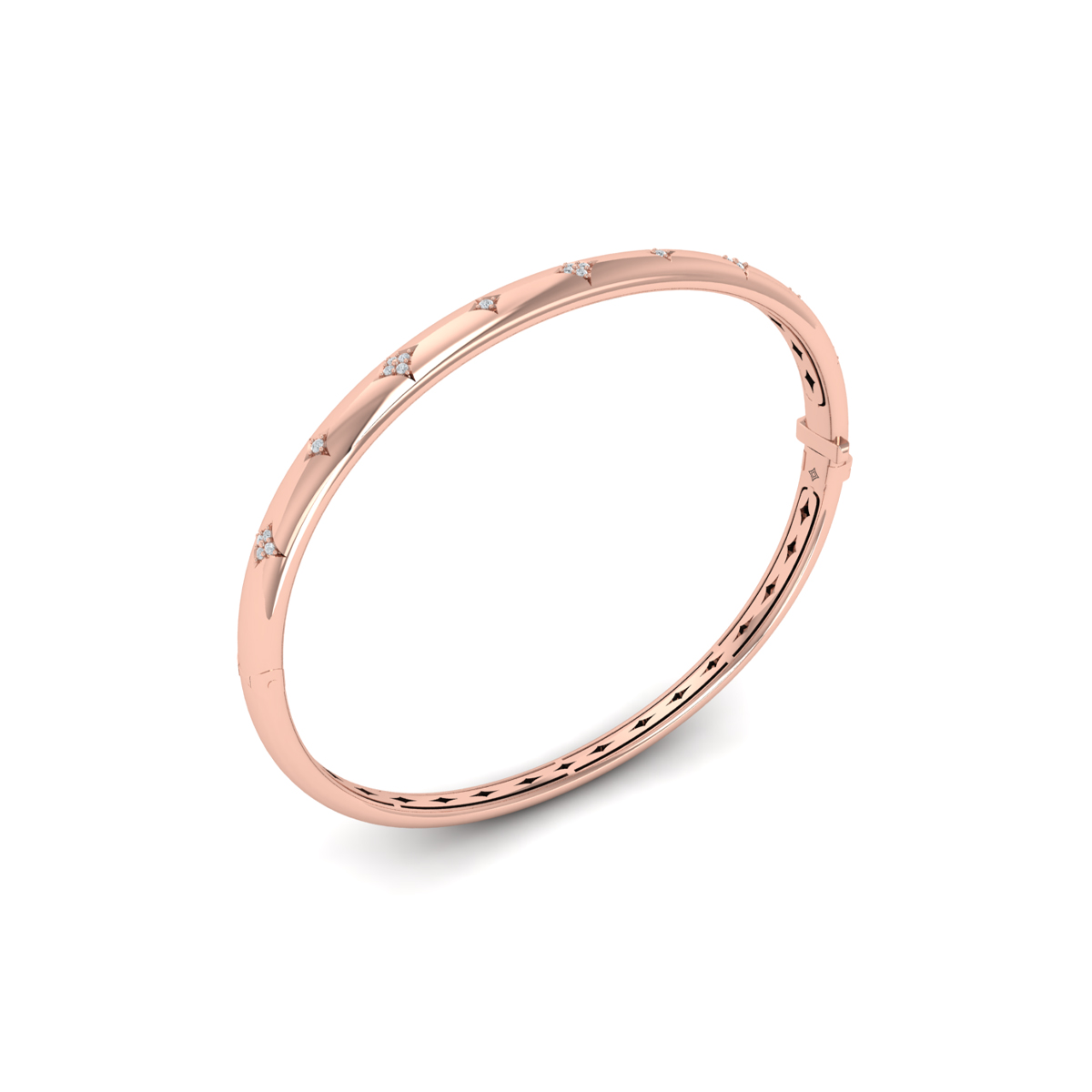 Diamond Vlora Star Hinged Bangle