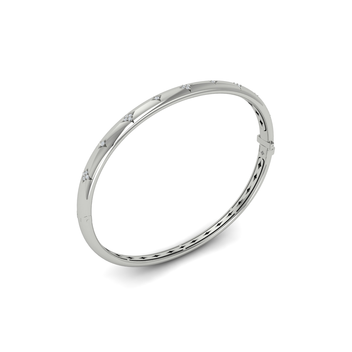 Diamond Vlora Star Hinged Bangle