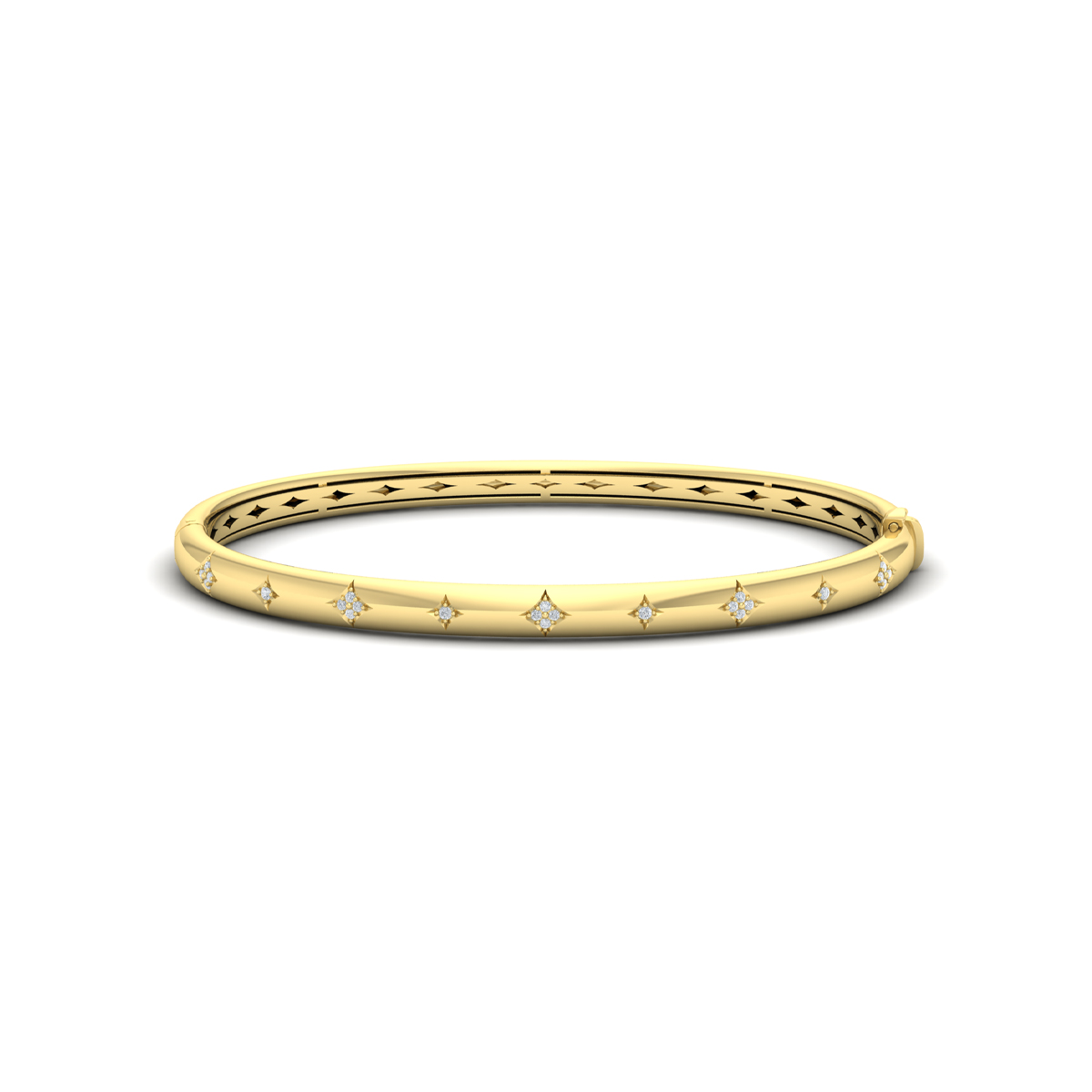 Diamond Vlora Star Hinged Bangle