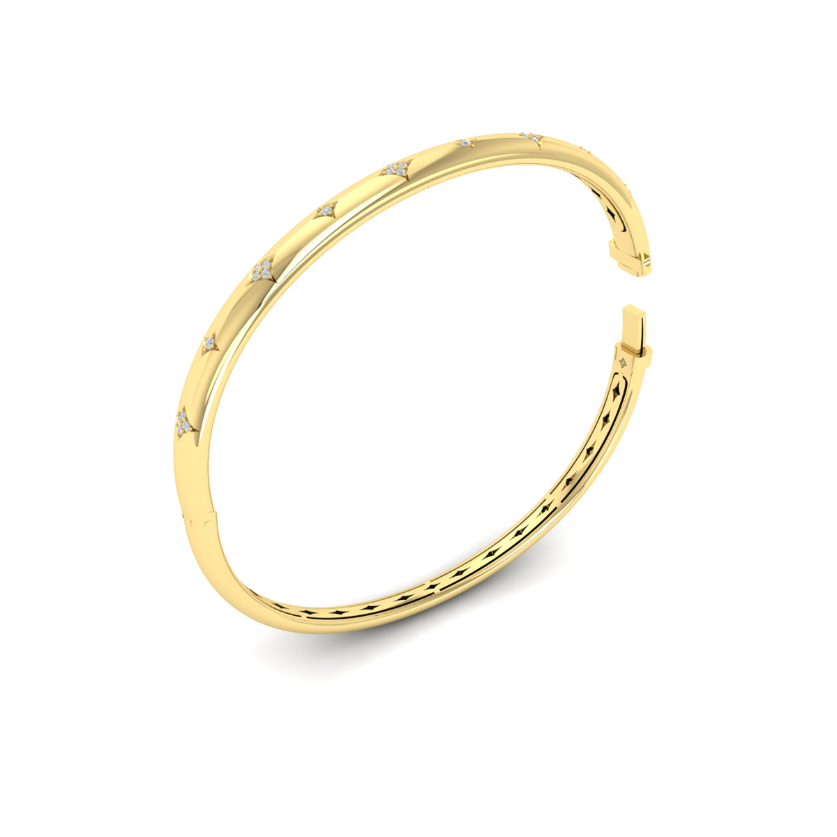 Diamond Vlora Star Hinged Bangle