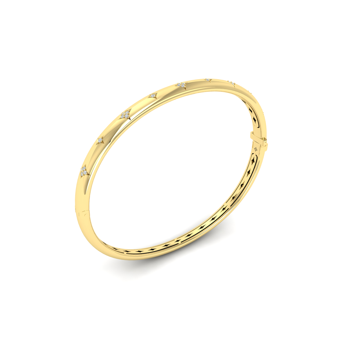 Diamond Vlora Star Hinged Bangle
