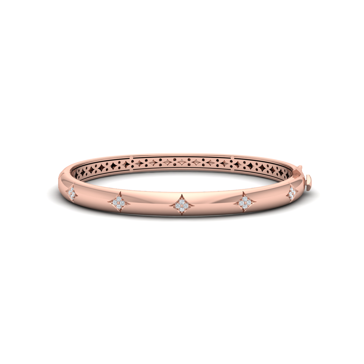 Diamond Vlora Star Hinged Bangle