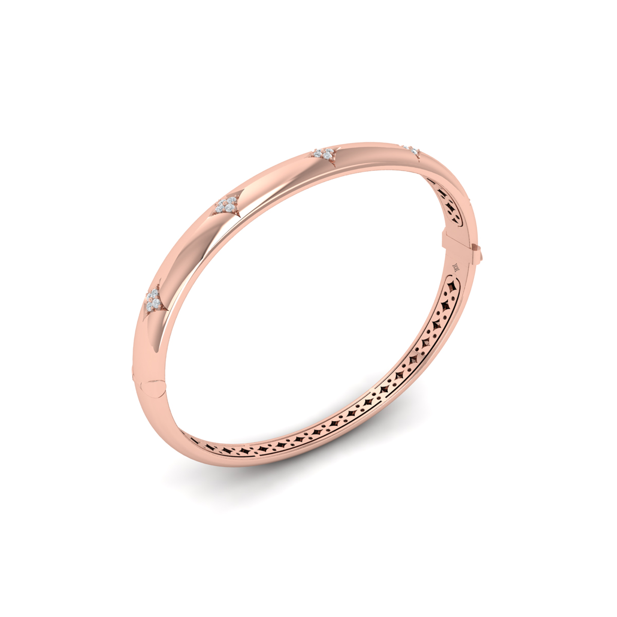 Diamond Vlora Star Hinged Bangle