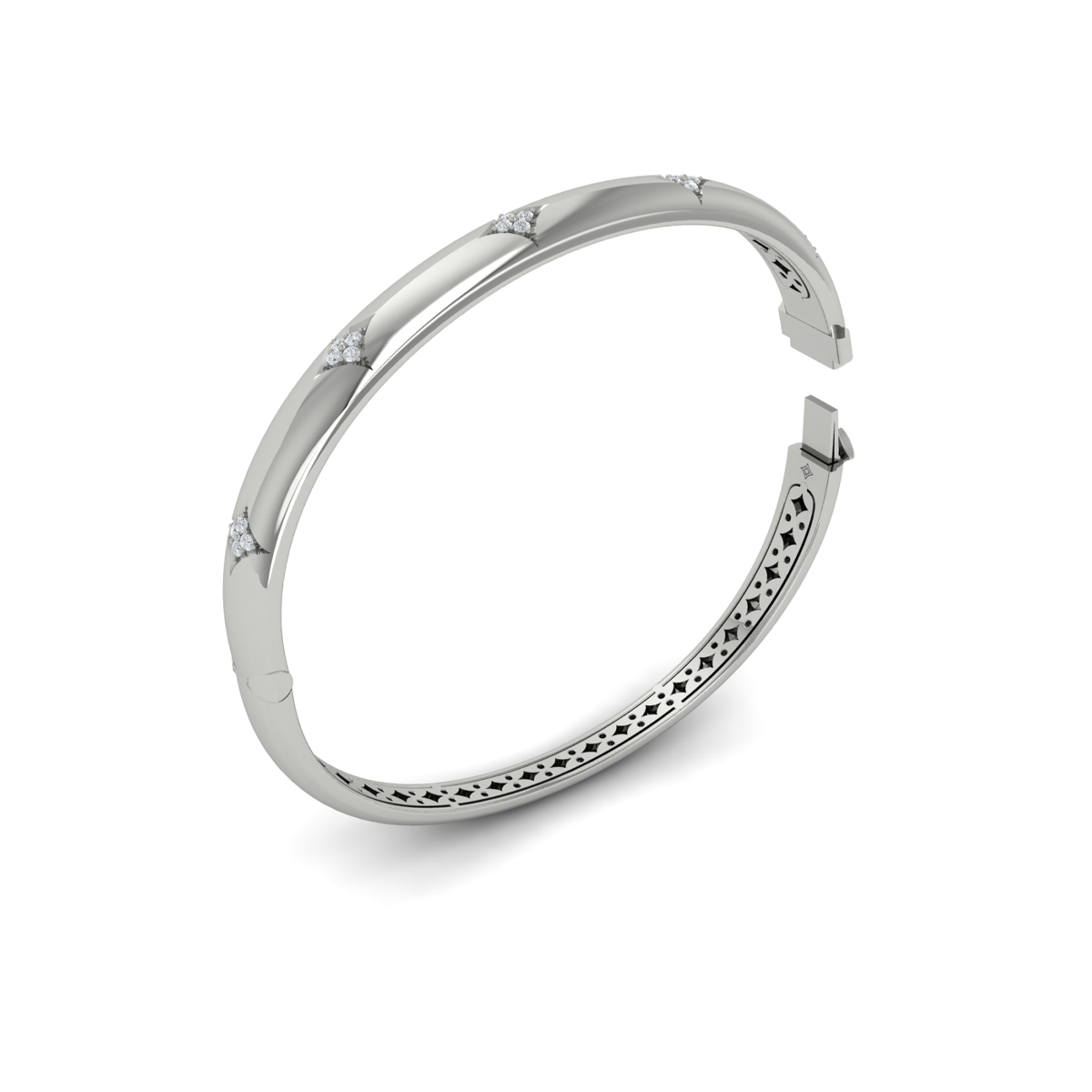 Diamond Vlora Star Hinged Bangle