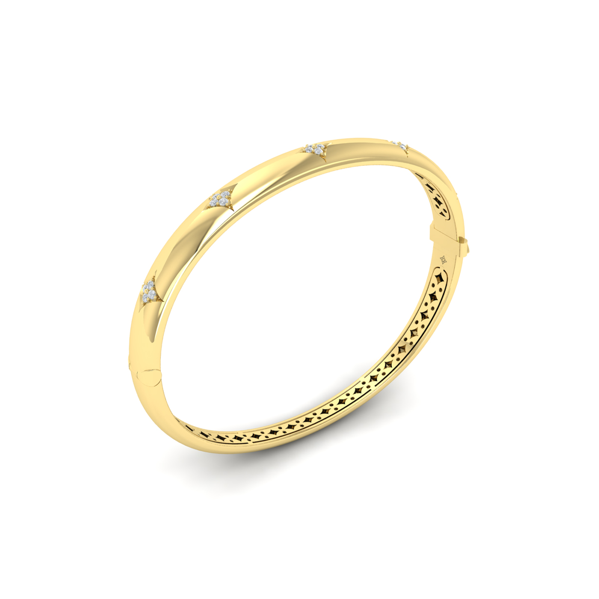 Diamond Vlora Star Hinged Bangle