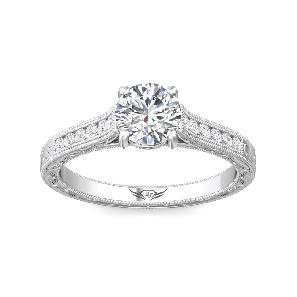 18K White Gold Round Diamond Engagement Ring