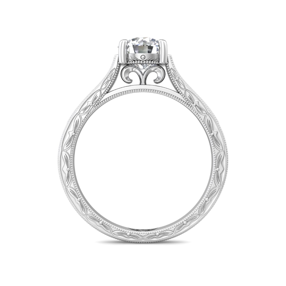 18K White Gold Round Diamond Engagement Ring