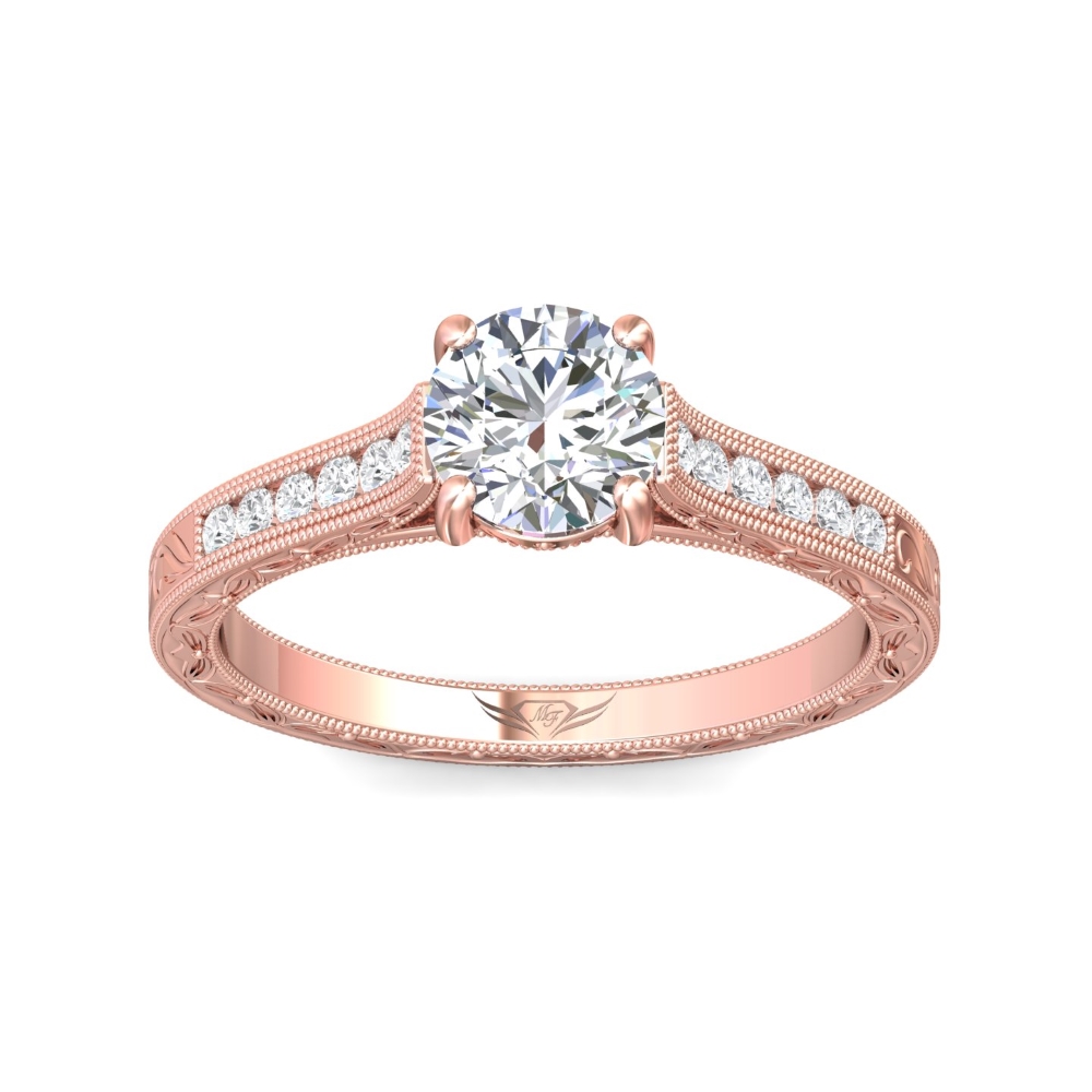 18K Rose Gold Round Diamond Engagement Ring