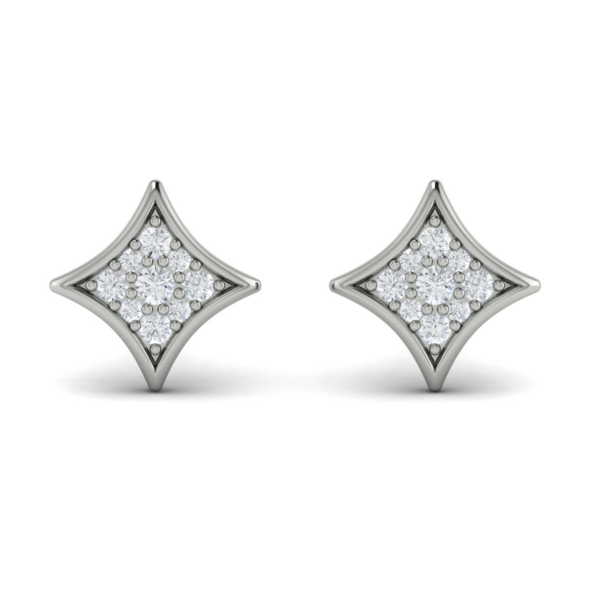 Channel Set Diamond Vlora Star Stud Earrings