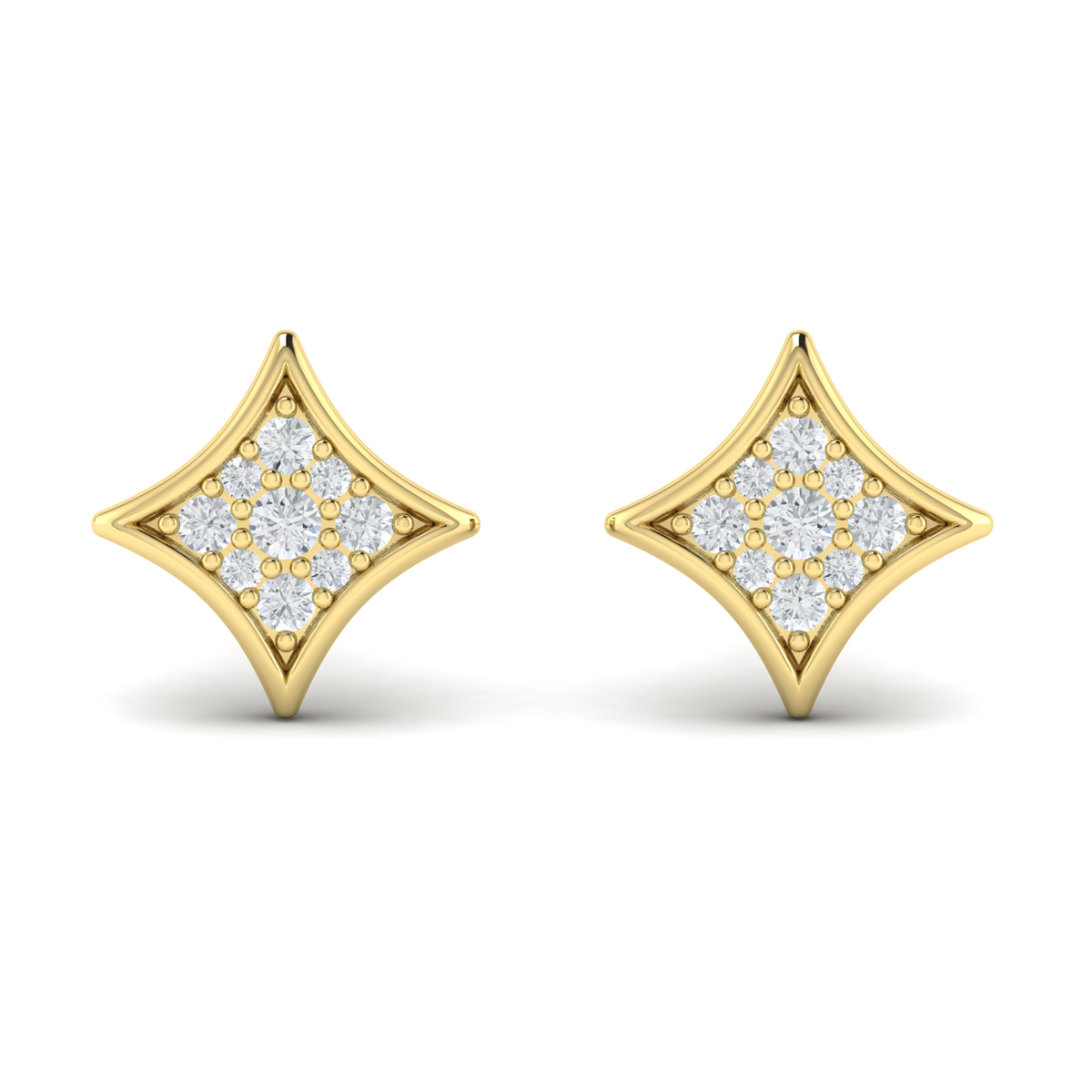 Channel Set Diamond Vlora Star Stud Earrings