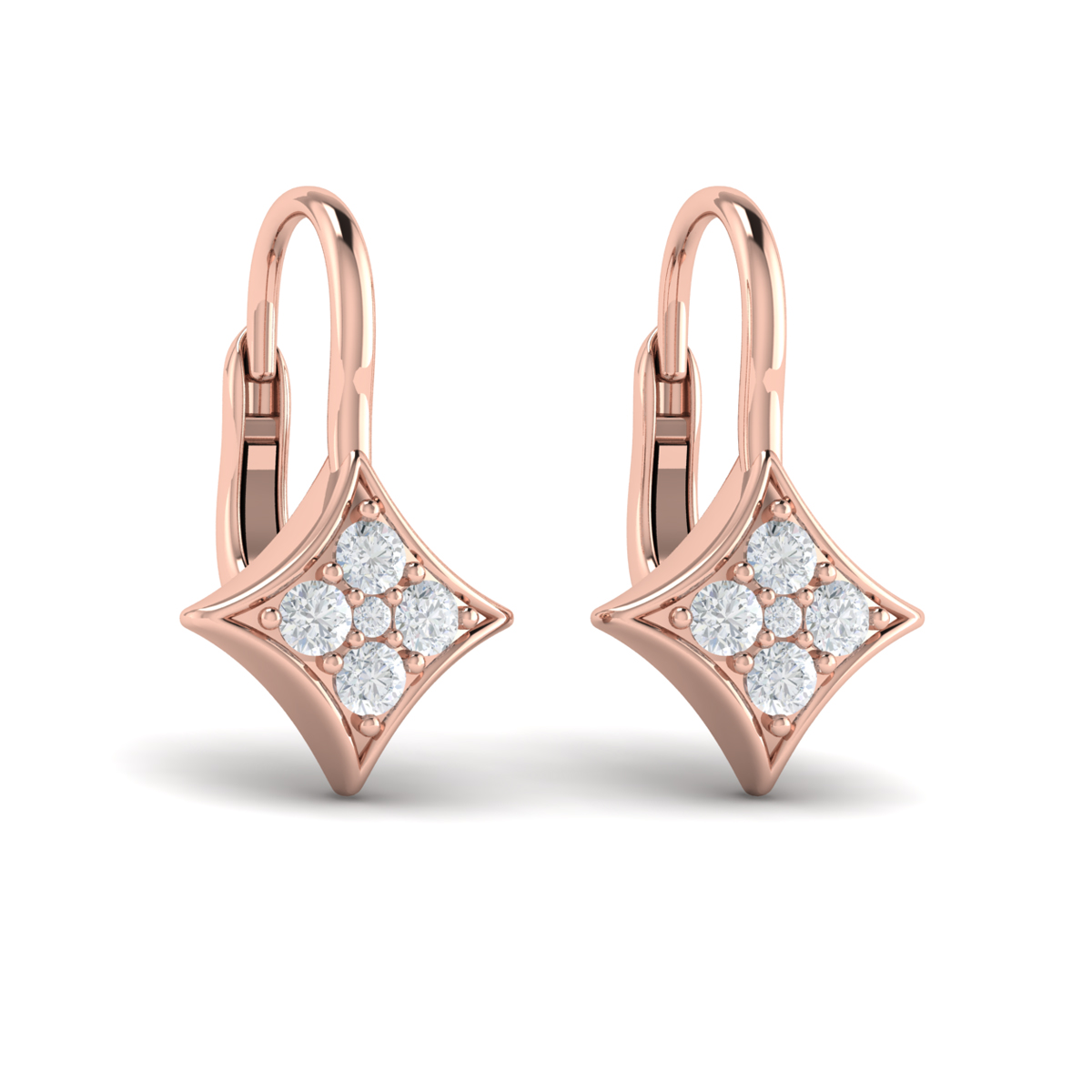 Diamond Vlora Star Channel Set Huggie Earrings