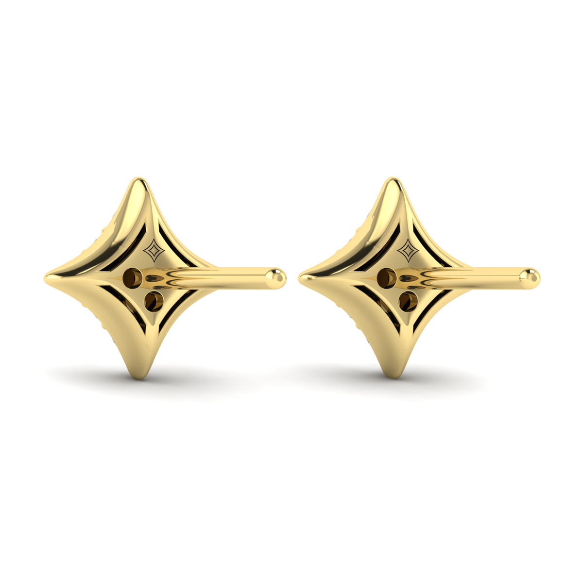 Diamond Cluster Star Stud Earrings