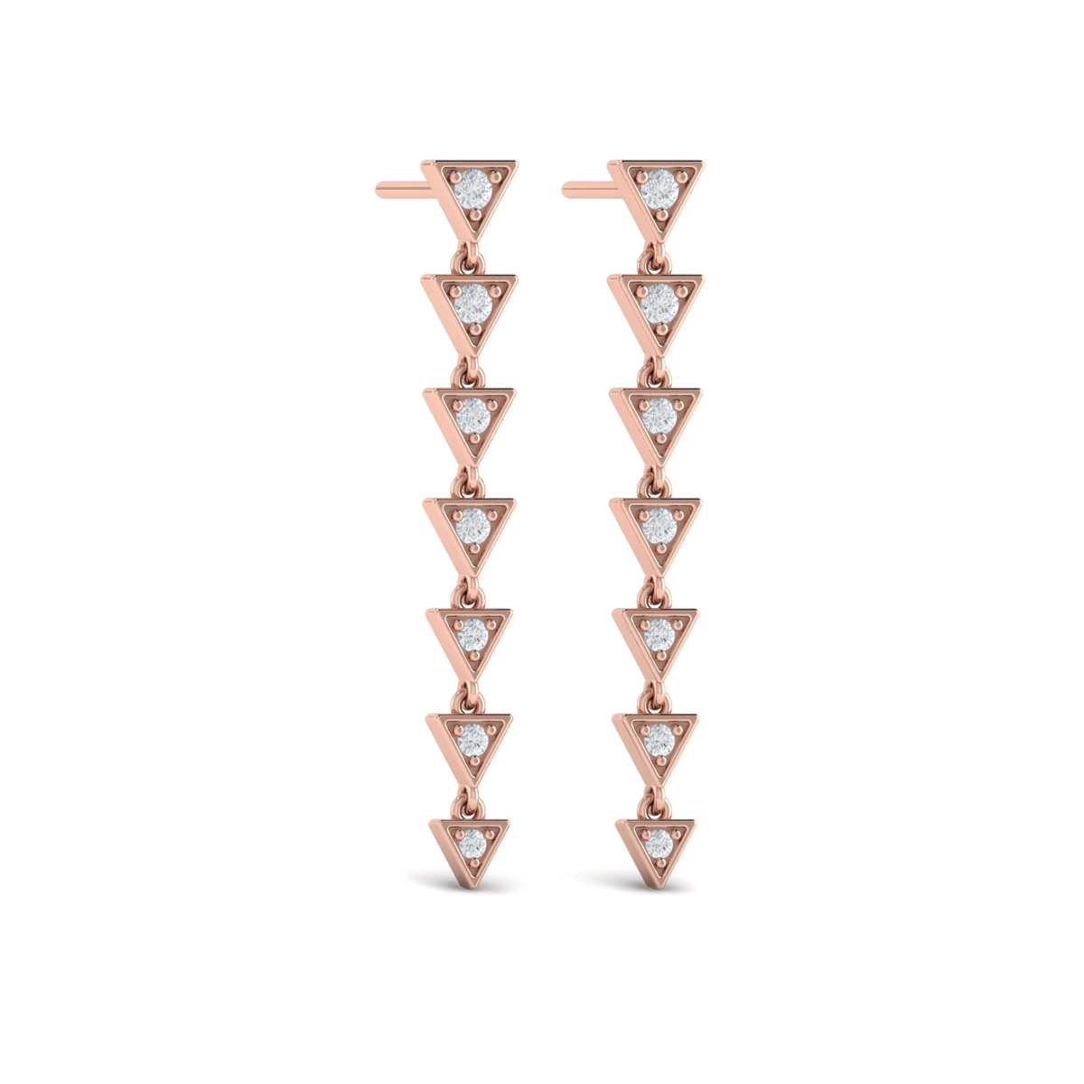 Diamond Trinity Drop Statement Earrings