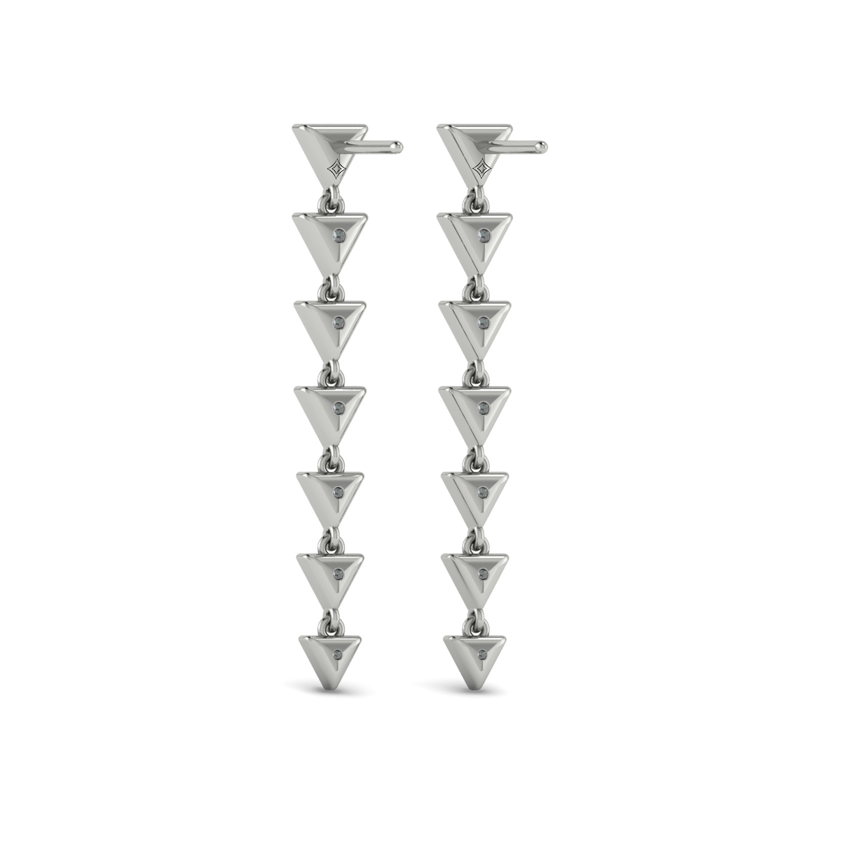 Diamond Trinity Drop Statement Earrings