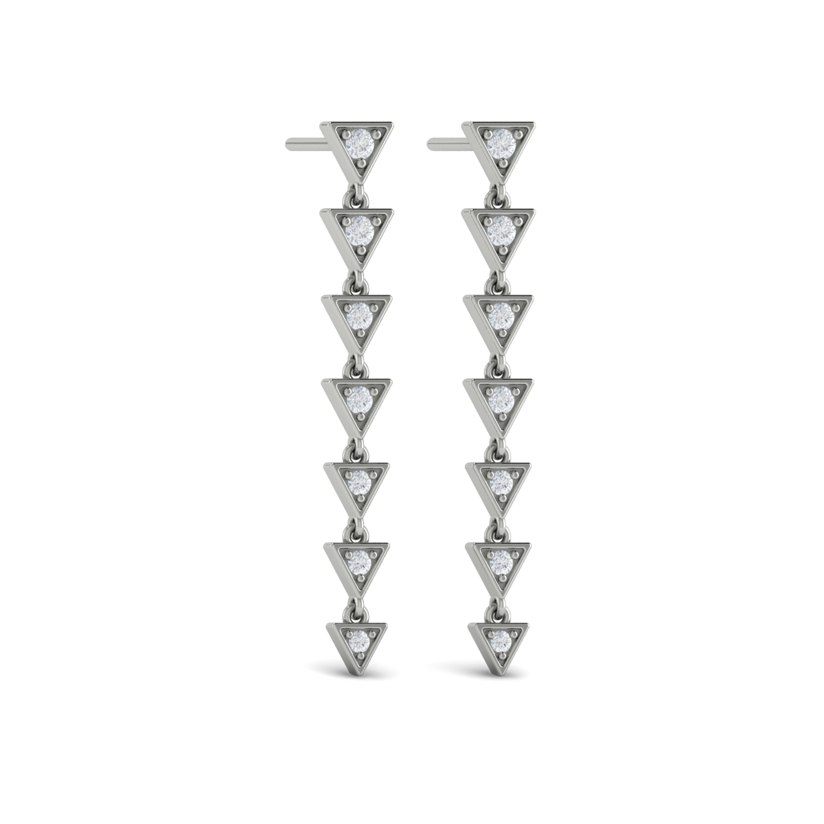 Diamond Trinity Drop Statement Earrings