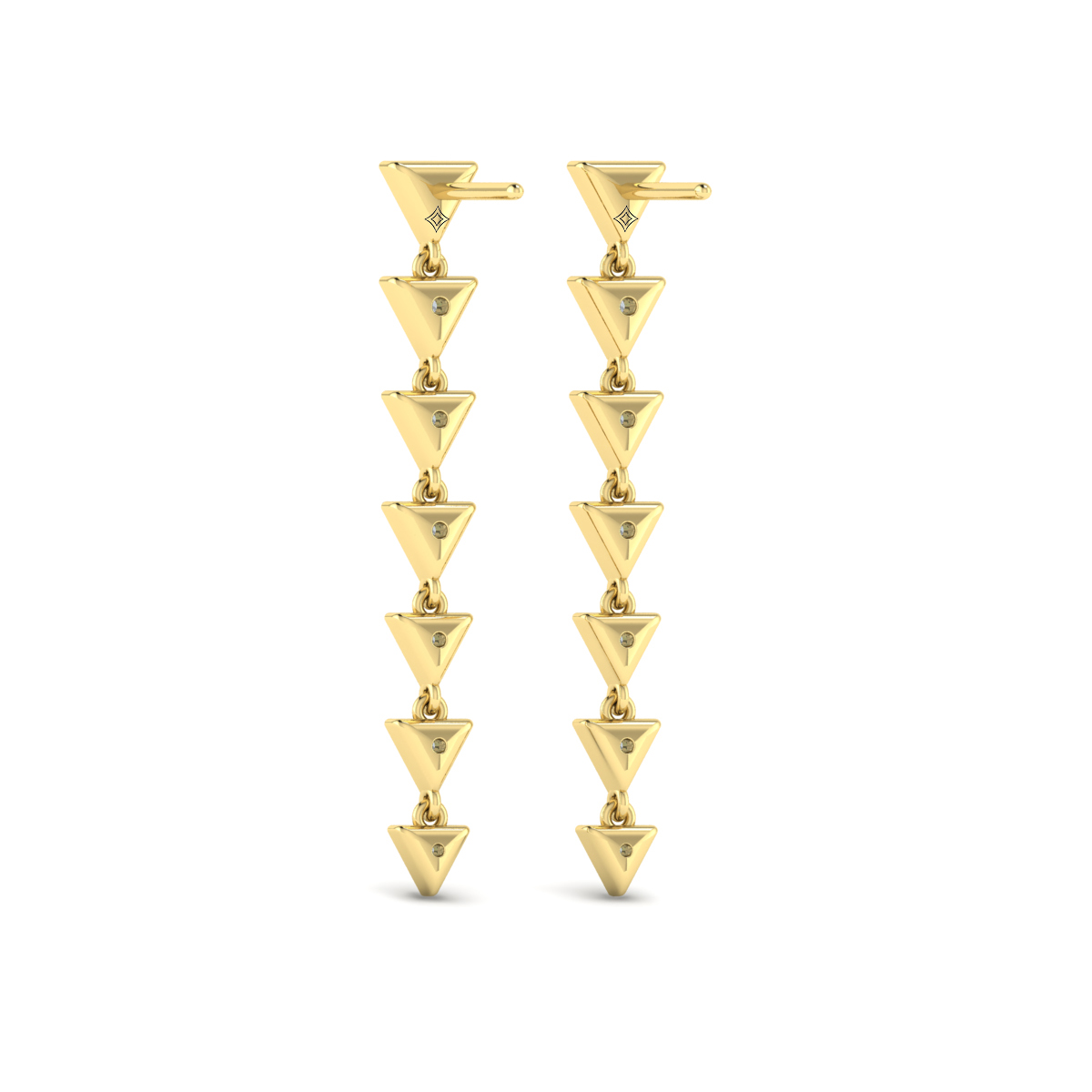 Diamond Trinity Drop Statement Earrings